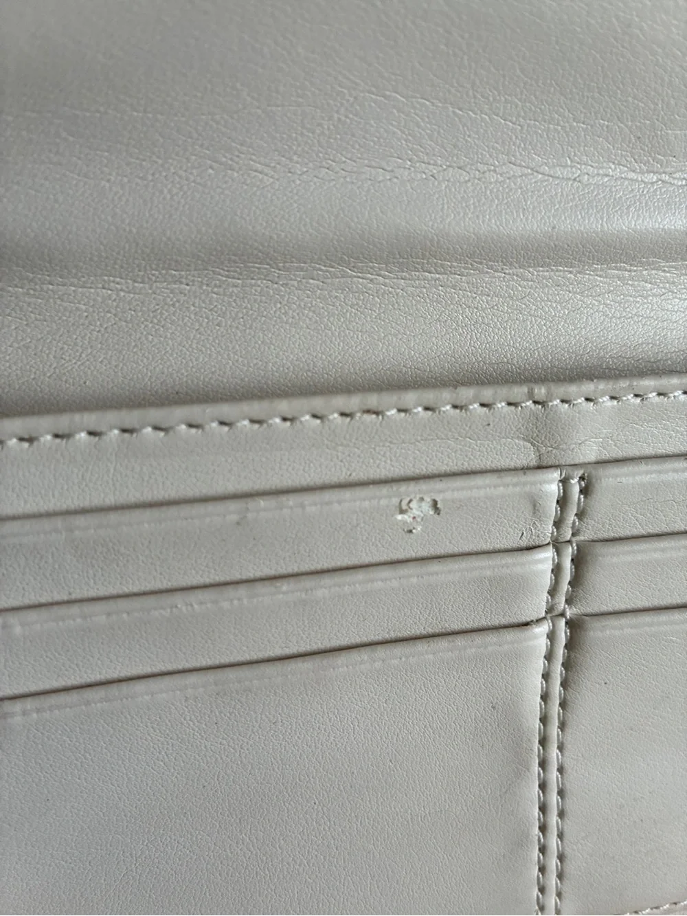 Coach Beige and Cream Signature Continental Wallet with Gold Accent